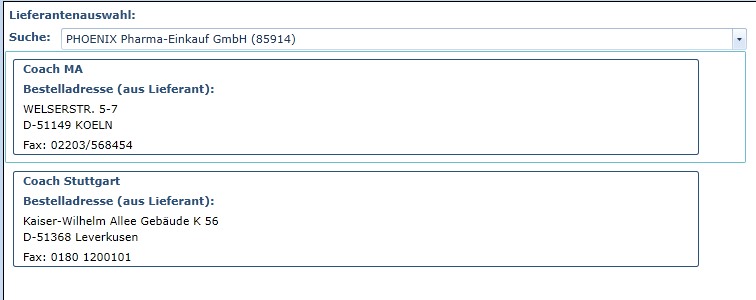 Direktbestellung: Infos zum Lieferanten der beteiligten Apos